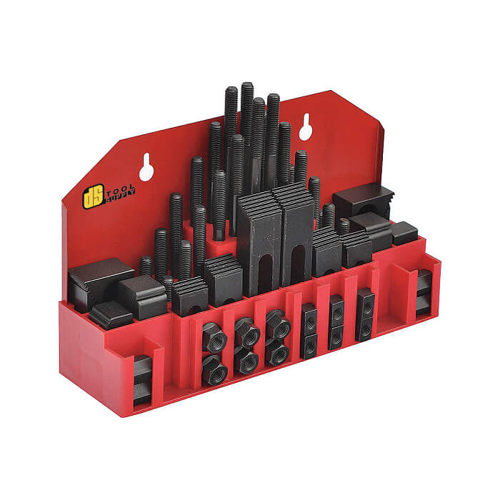 58-Piece Clamping Kit – 1/2" (3/8-16 TPI) With Bolts, T-Nuts, Clamps & Step Blocks By M&G